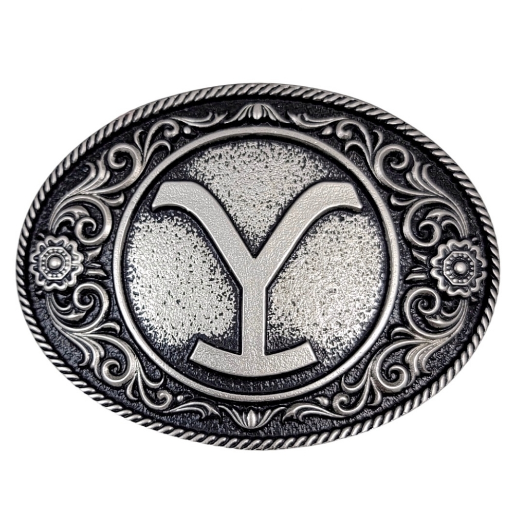 Montana Silversmiths YELLOWSTONE Western Floral "Y" Belt Buckle NEW! Retail $50